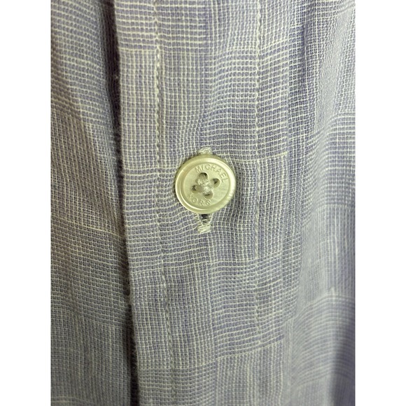 Men's MICHAEL KORS Purple Linen Blend Size XL Button Front Shirt - Picture 5 of 8